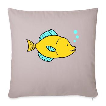 fisch comic - Sofakissenbezug 45 x 45 cm - helles Taupe - Vorne