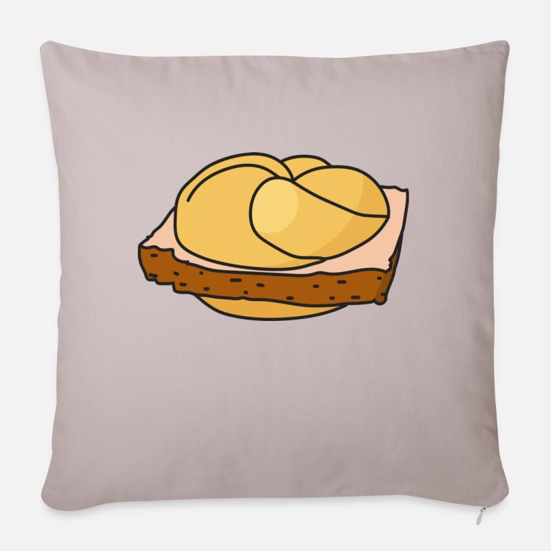 Leberkäse & Leberkas - Sofakissenbezug 45 x 45 cm - helles Taupe
