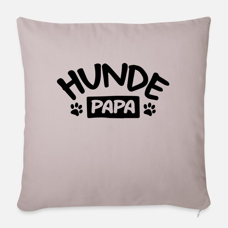 Hundepapa mit Pfoten - Sofakissenbezug 45 x 45 cm - helles Taupe
