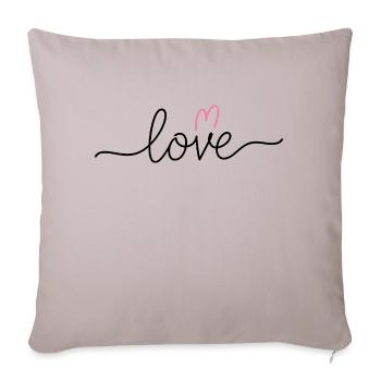 Love V-Heart – Simple and modern love writing - Sofa pillowcase 17,3'' x 17,3'' (45 x 45 cm) - light taupe - Front