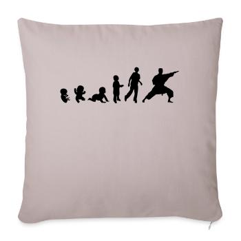 Evolution Mensch Männer Sport Karate - Sofakissenbezug 45 x 45 cm - helles Taupe - Vorne