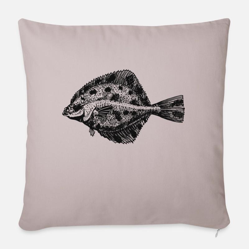 flunder-fisch-01 - Sofakissenbezug 45 x 45 cm - helles Taupe