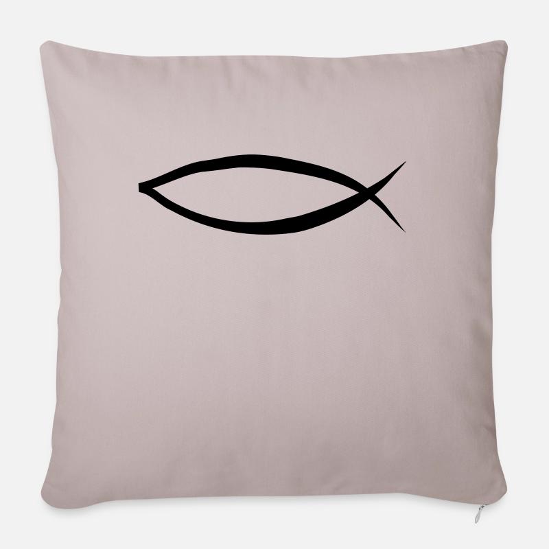 christensymbol_1_farbig_3 - Sofakissenbezug 45 x 45 cm - helles Taupe