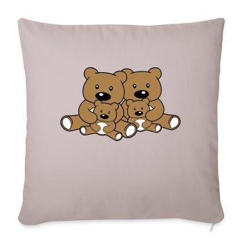 family siblings children dad mum baby cub l - Sofa pillowcase 17,3'' x 17,3'' (45 x 45 cm) - light taupe - Front