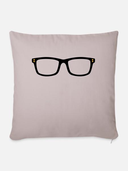 Brille - Sofakissenbezug 45 x 45 cm - helles Taupe