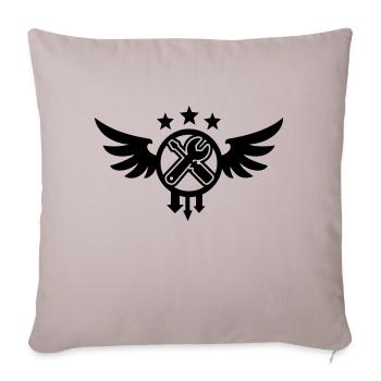 Emblème mécanicien (ailes) - Housse de coussin décorative 45 x 45 cm - taupe clair - Devant