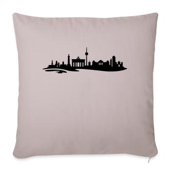 Berlin Skyline - Sofakissenbezug 45 x 45 cm - helles Taupe - Vorne