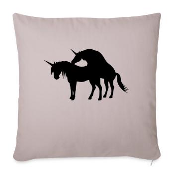 Unicorns (licorne) Make Love - Housse de coussin décorative 45 x 45 cm - taupe clair - Devant