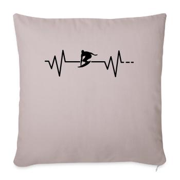 Heartbeat - surf, surf, mer, plage - Housse de coussin décorative 45 x 45 cm - taupe clair - Devant