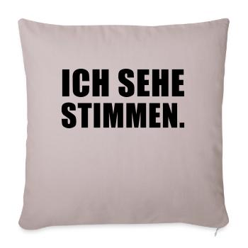 Ich sehe Stimmen - Sofakissenbezug 45 x 45 cm - helles Taupe - Vorne