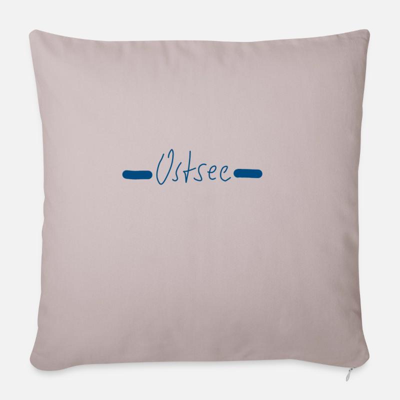 Ostsee blau 6 - Sofakissenbezug 45 x 45 cm - helles Taupe