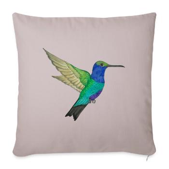 Kolibri Paradiesvogel - Sofakissenbezug 45 x 45 cm - helles Taupe - Vorne