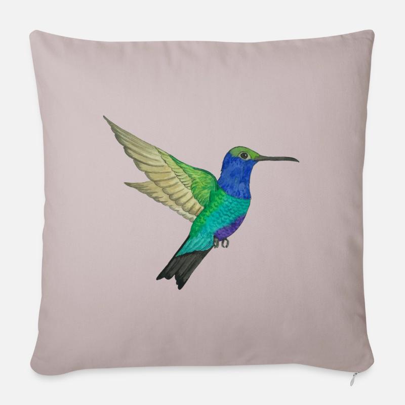 Kolibri Paradiesvogel - Sofakissenbezug 45 x 45 cm - helles Taupe