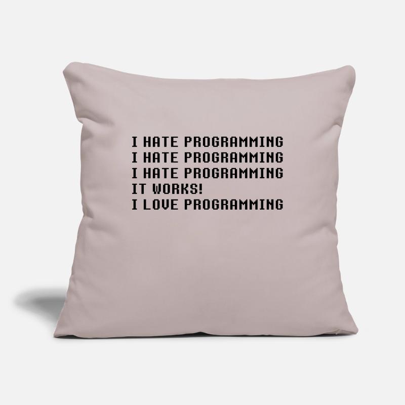 Je déteste la programmation ça marche J’adore la programmation Housse de coussin décorative 45 x 45 cm
