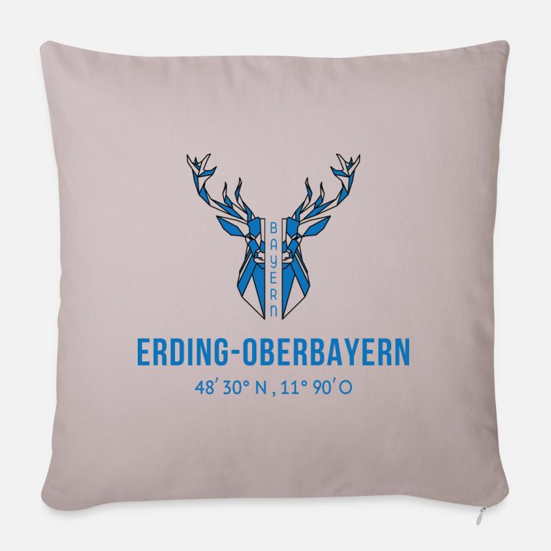 ERDING OBERBAYERN BAYERN BAYER ERDINGER GESCHENK - Sofakissenbezug 45 x 45 cm - helles Taupe