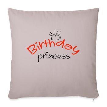 happy birtday princess - Geburtstagsshirt - Sofakissenbezug 45 x 45 cm - helles Taupe - Vorne