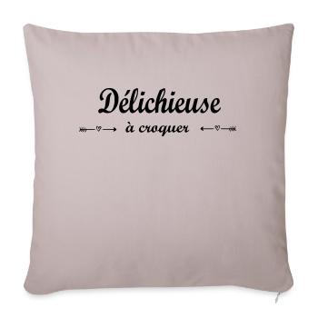 cadeau rigolo femme - Housse de coussin décorative 45 x 45 cm - taupe clair - Devant