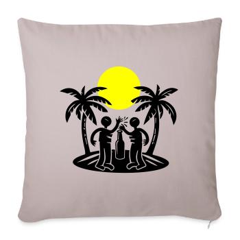 Island Beach Party Drinking - Sofa pillowcase 17,3'' x 17,3'' (45 x 45 cm) - light taupe - Front