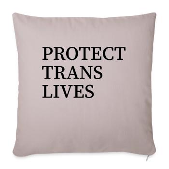 Protéger les vies trans - Housse de coussin décorative 45 x 45 cm - taupe clair - Devant