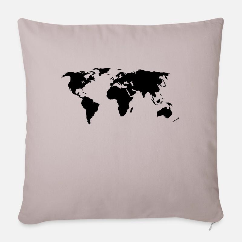 World Map - Sofa pillowcase 17,3'' x 17,3'' (45 x 45 cm) - light taupe