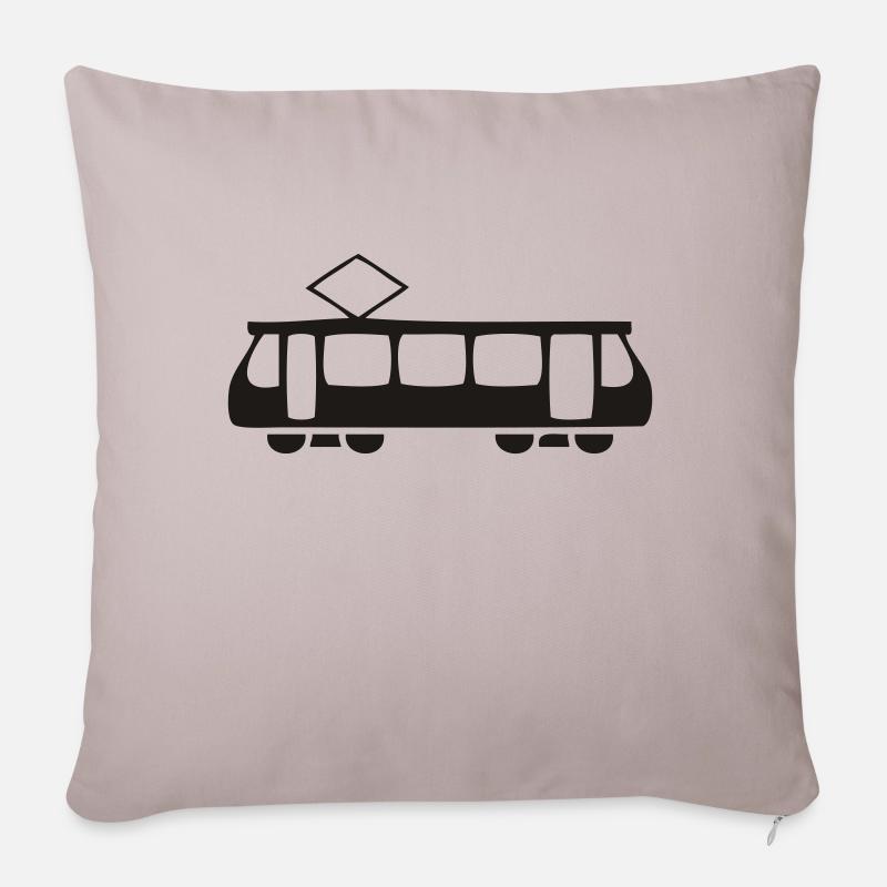 tram1farbe - Sofakissenbezug 45 x 45 cm - helles Taupe