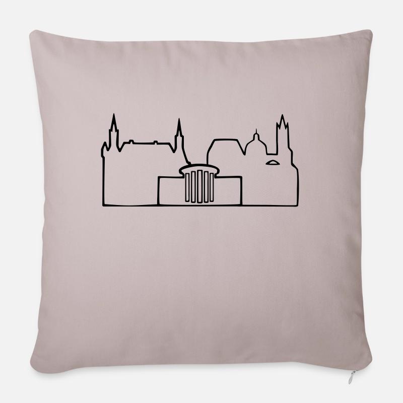 Skyline Aachen - Housse de coussin décorative 45 x 45 cm - taupe clair
