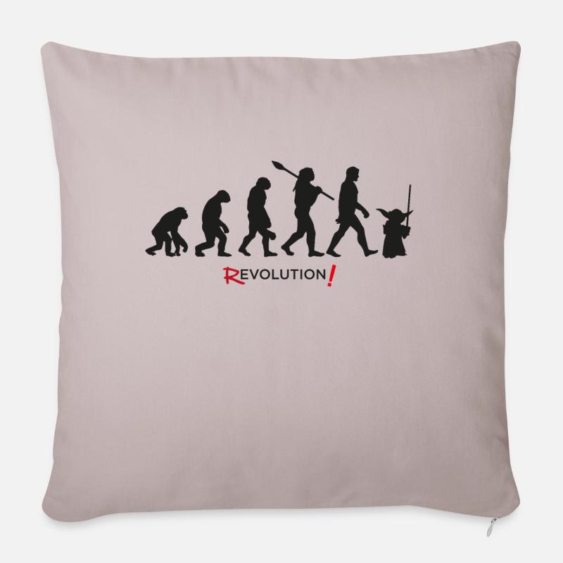 Evolution zukünftige Science-Fiction-Revolution - Sofakissenbezug 45 x 45 cm - helles Taupe