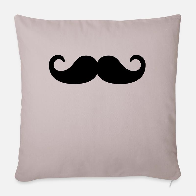 Mustache - Sofakissenbezug 45 x 45 cm - helles Taupe