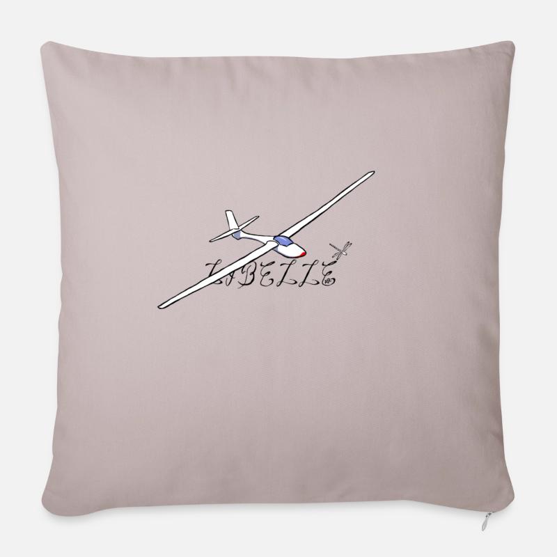 Libelle Segelflugzeug - Sofakissenbezug 45 x 45 cm - helles Taupe