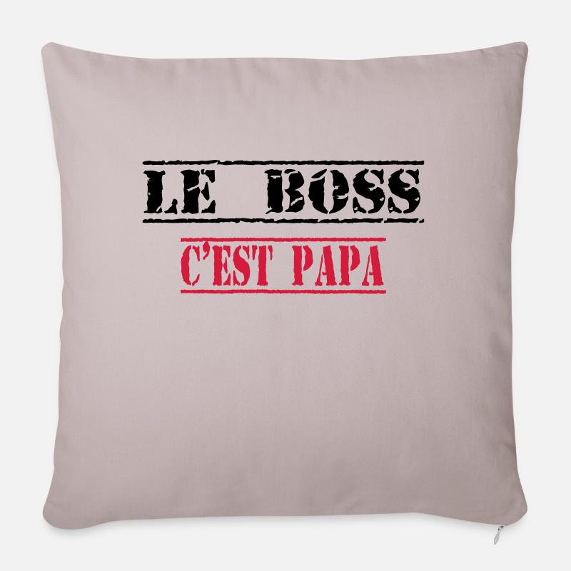Le boss c'est papa - Sofakissenbezug 45 x 45 cm - helles Taupe