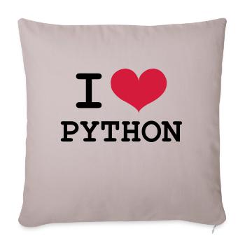 I Love Python - Housse de coussin décorative 45 x 45 cm - taupe clair - Devant