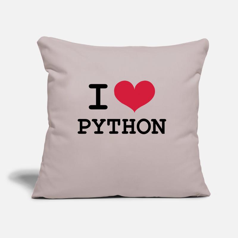 I Love Python [Developer / Geek] Sofa pillowcase 17,3'' x 17,3'' (45 x 45 cm)