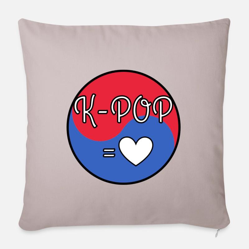 K POP is Love - Sofakissenbezug 45 x 45 cm - helles Taupe