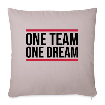 Teamgeist One Team - Sofakissenbezug 45 x 45 cm - helles Taupe - Vorne