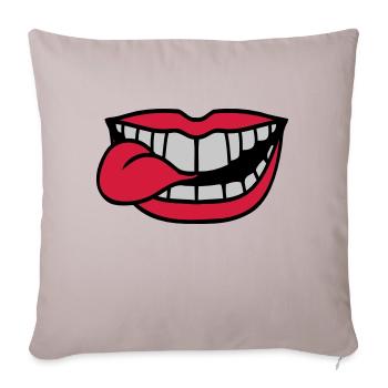 Étirez votre langue buccale - Housse de coussin décorative 45 x 45 cm - taupe clair - Devant