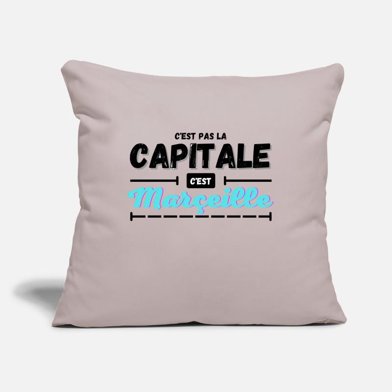 C'est pas la capitale c'est Marseille Housse de coussin décorative 45 x 45 cm