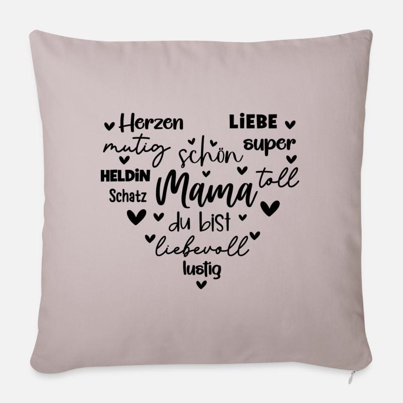 Mama Herz Die Beste Oma Geschenk für Muttertag - Sofakissenbezug 45 x 45 cm - helles Taupe