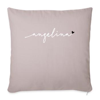 Angelina Cursive Name - Sofa pillowcase 17,3'' x 17,3'' (45 x 45 cm) - light taupe - Front
