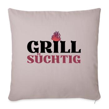 GRILLSÜCHTIG (1) - Sofakissenbezug 45 x 45 cm - helles Taupe - Vorne