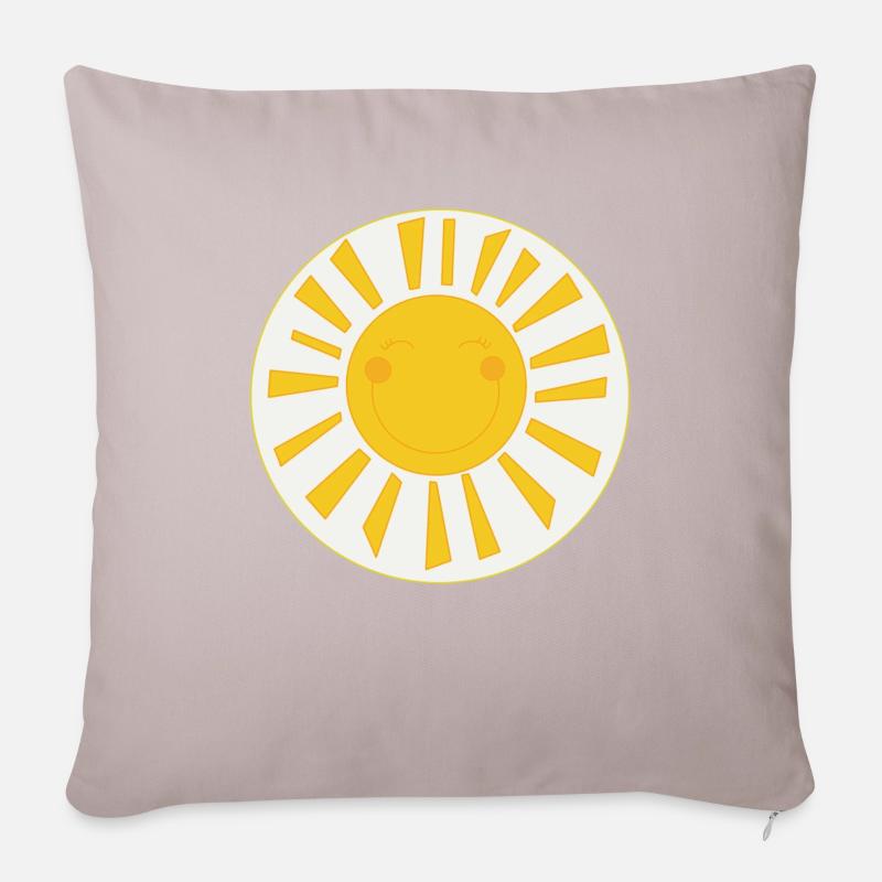 Glücksbärchi Sonne - Sofakissenbezug 45 x 45 cm - helles Taupe
