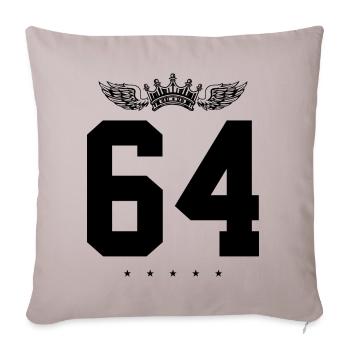 64 Couronne numérique - Housse de coussin décorative 45 x 45 cm - taupe clair - Devant