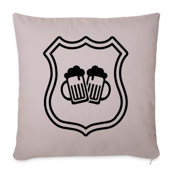 Bierglas Wappen - Sofakissenbezug 45 x 45 cm - helles Taupe - Vorne