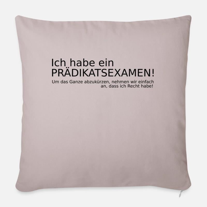 Ich habe ein Praedikatsexamen Geschenk Idee - Sofakissenbezug 45 x 45 cm - helles Taupe