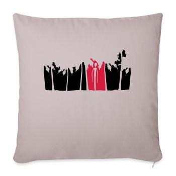 palms holiday island black alien man long arm - Sofa pillowcase 17,3'' x 17,3'' (45 x 45 cm) - light taupe - Front