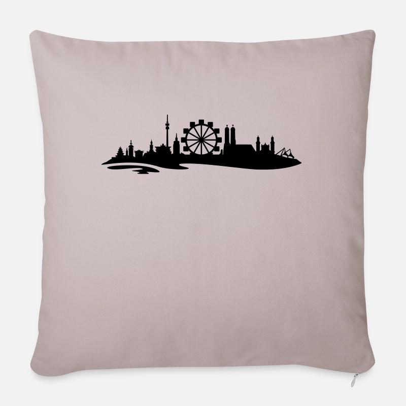 Skyline München Riesenrad 3 - Sofakissenbezug 45 x 45 cm - helles Taupe