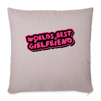Worlds best Girlfriend Comic Cartoon - Sofa pillowcase 17,3'' x 17,3'' (45 x 45 cm) - light taupe - Front