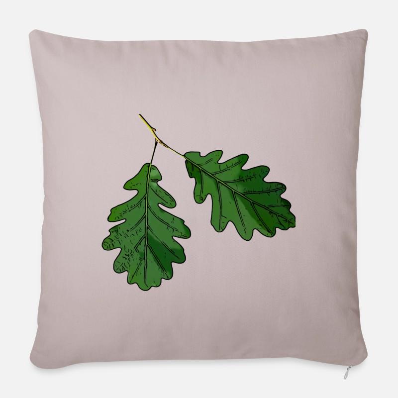Eichenblatt Eichen Blatt - Sofakissenbezug 45 x 45 cm - helles Taupe