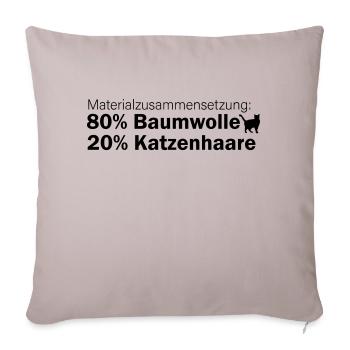 Materialzusammensetzung: 80% Baumwolle, 20% Katzen - Sofakissenbezug 45 x 45 cm - helles Taupe - Vorne