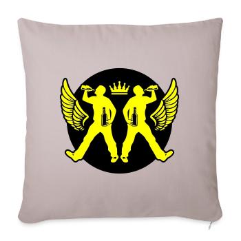 Boire de la bière Silhouette - Housse de coussin décorative 45 x 45 cm - taupe clair - Devant