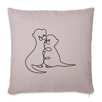 Otter One Line Drawing - Sofa pillowcase 17,3'' x 17,3'' (45 x 45 cm) - light taupe - Front